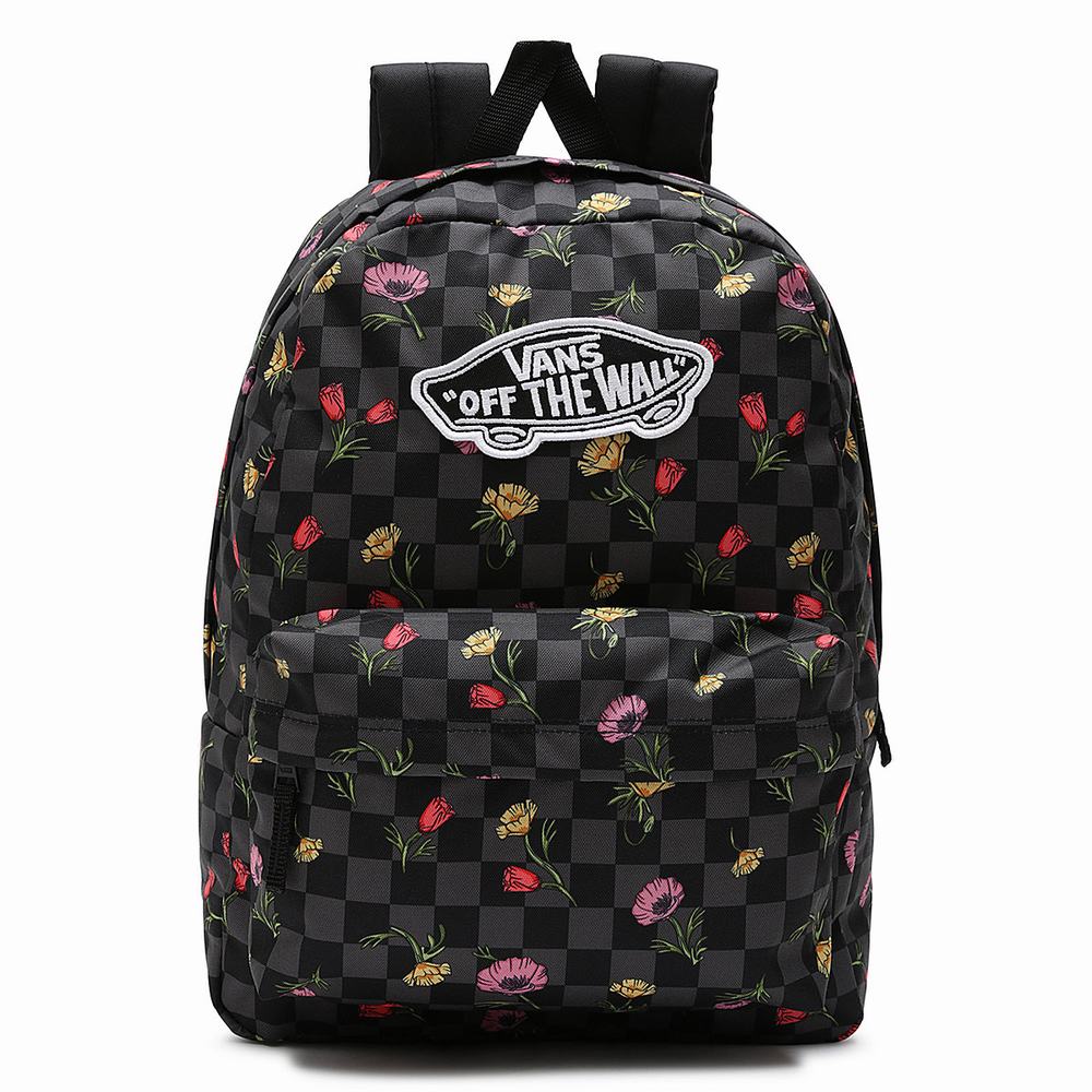 Women\'s Vans Realm Backpacks Black | USA74095