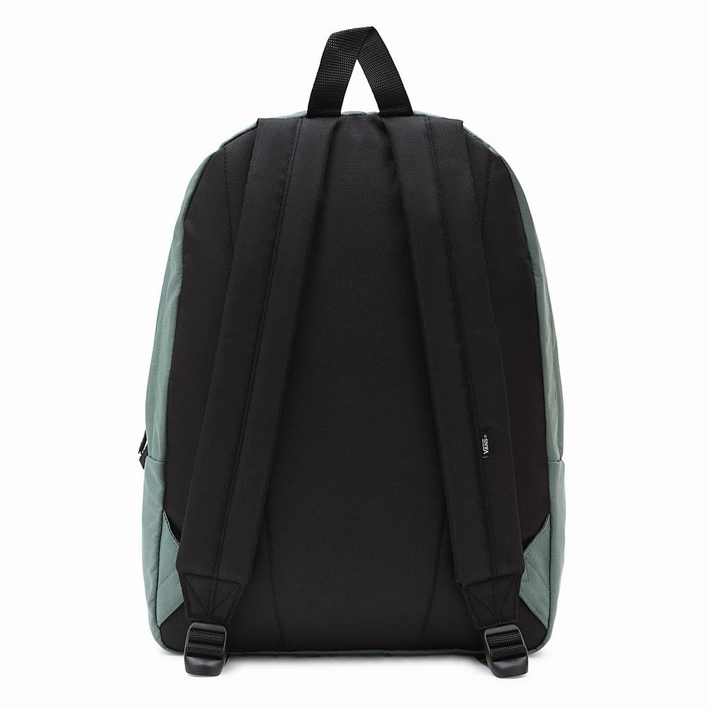 Women's Vans Realm Backpacks Green / White | USA37145