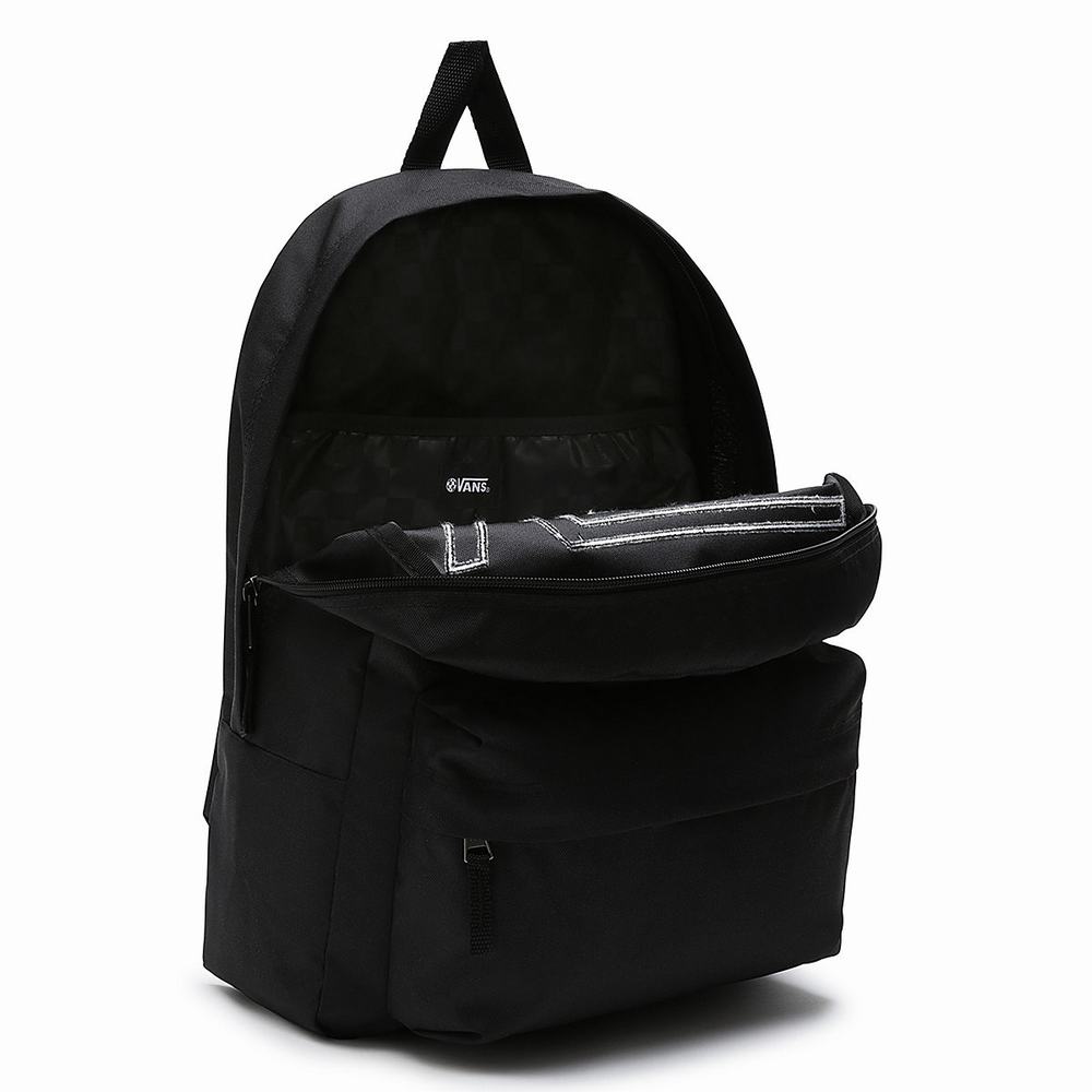 Women's Vans Realm Flying V Backpacks Black | USA86713