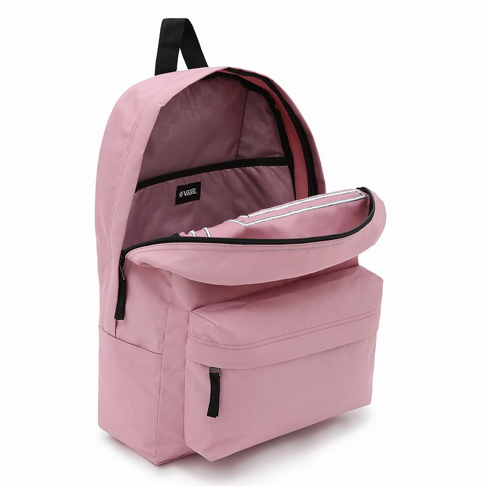 Women's Vans Realm Flying V Backpacks Pink | USA53028