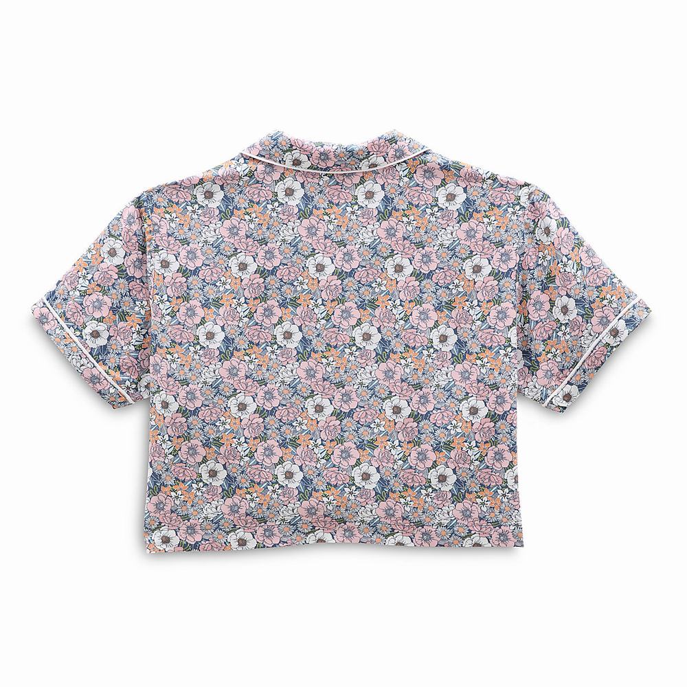 Women's Vans Retro Floral Woven Shirts Purple | USA48567