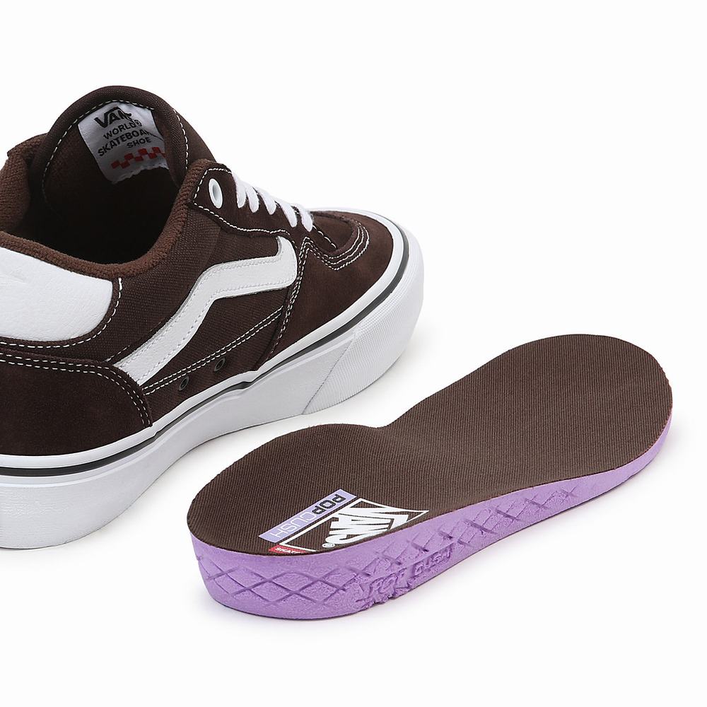 Women's Vans Rowan Low Top Shoes Brown | USA62845