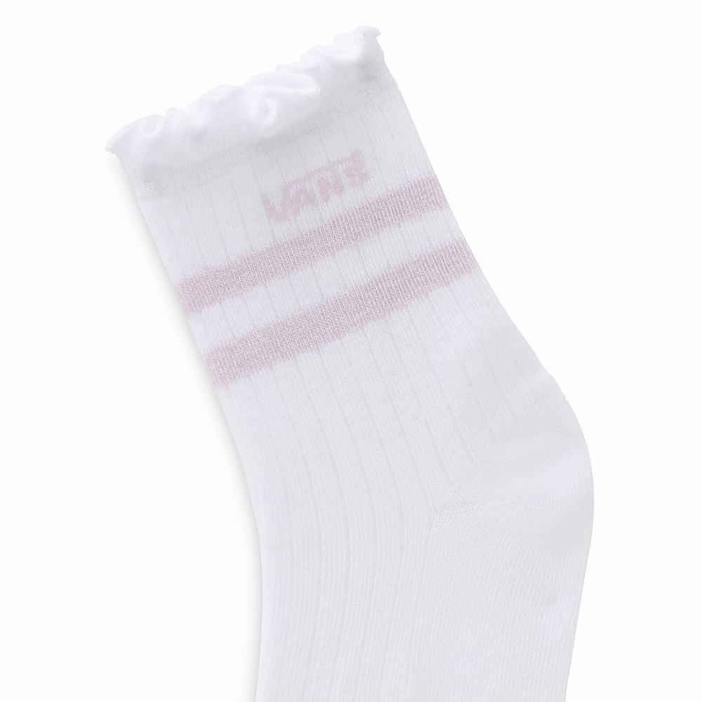 Women's Vans Ruffed Up US 6.5-10 (1 pair) Socks White / Pink | USA06512