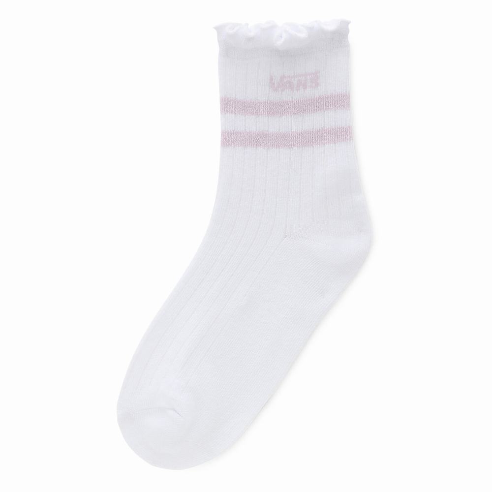 Women\'s Vans Ruffed Up US 6.5-10 (1 pair) Socks White / Pink | USA06512