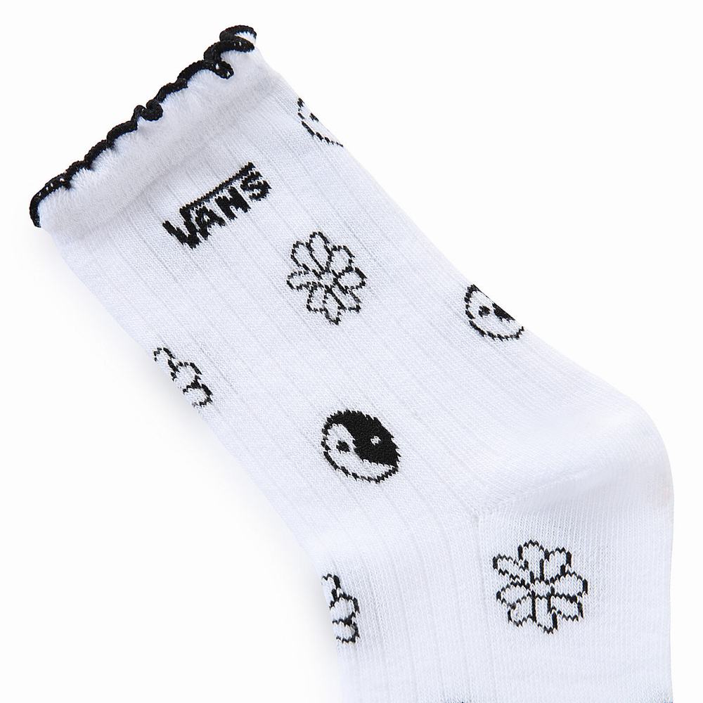 Women's Vans Ruffle Crew (1 pair) Socks White | USA39478