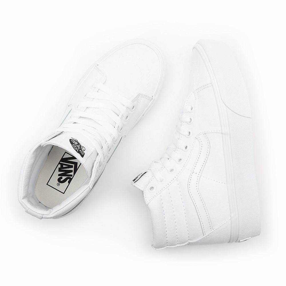 Women's Vans SK8-Hi Platform 2.0 Platform Shoes White | USA46158