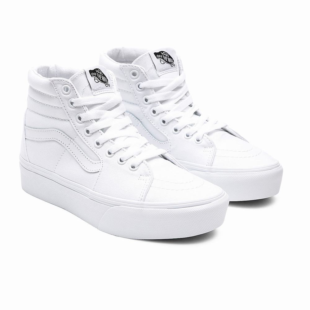 Women\'s Vans SK8-Hi Platform 2.0 Platform Shoes White | USA46158