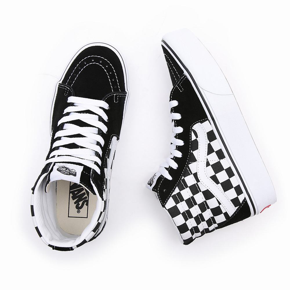 Women's Vans SK8-Hi Platform 2.0 Platform Shoes Black / White | USA58041