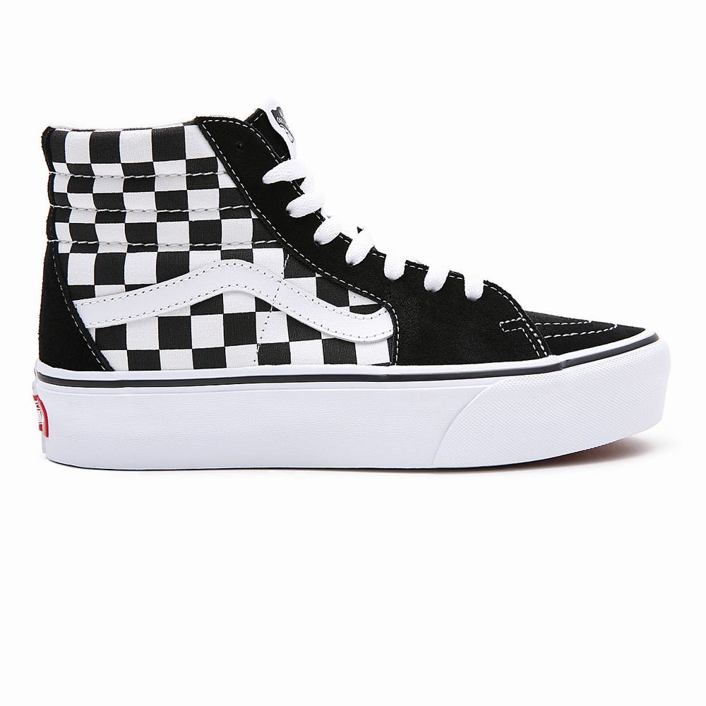 Women's Vans SK8-Hi Platform 2.0 Platform Shoes Black / White | USA58041