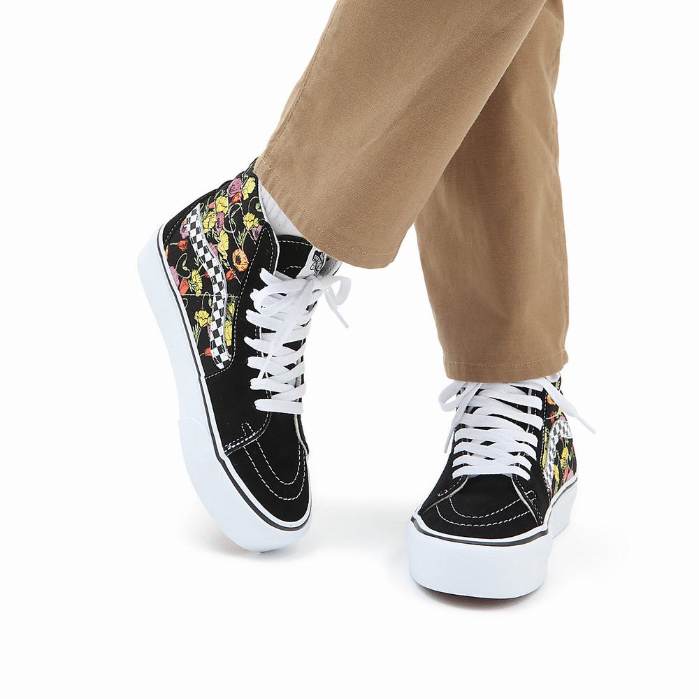 Women's Vans SK8-Hi Platform 2.0 Platform Shoes Black / Multicolor | USA93574