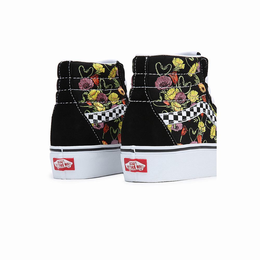 Women's Vans SK8-Hi Platform 2.0 Platform Shoes Black / Multicolor | USA93574