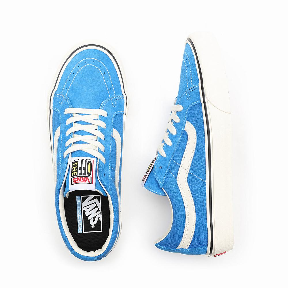 Women's Vans Salt Wash Sk8-Low Reissue SF Sneakers Blue | USA31986