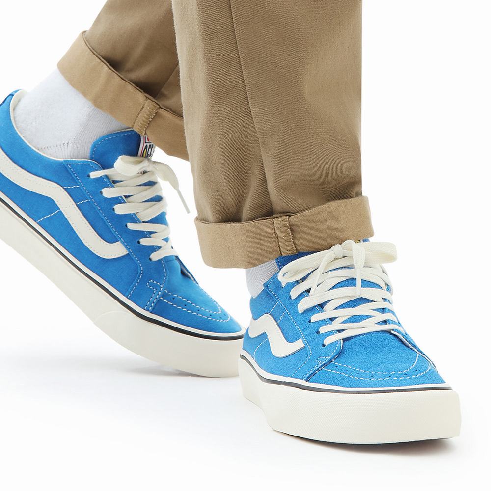 Women's Vans Salt Wash Sk8-Low Reissue SF Sneakers Blue | USA31986