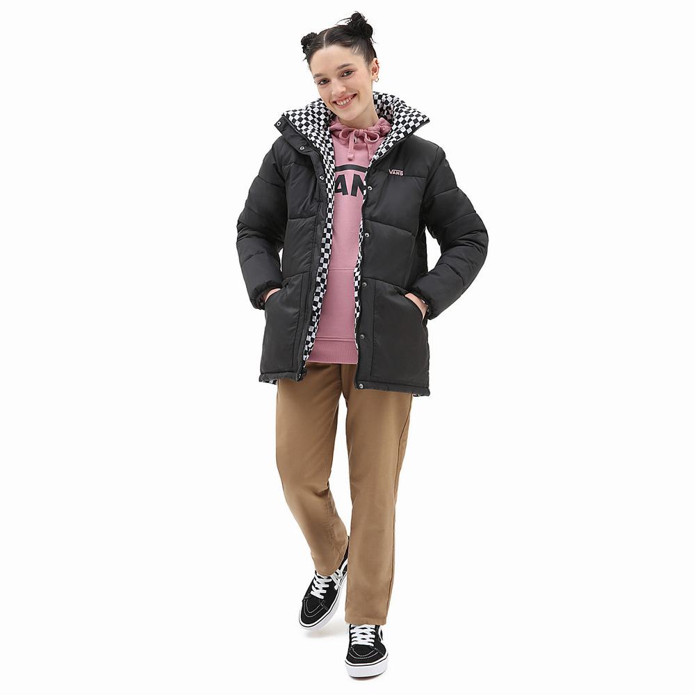 Women's Vans Send It Reversible MTE Puffer Jackets Black | USA02678