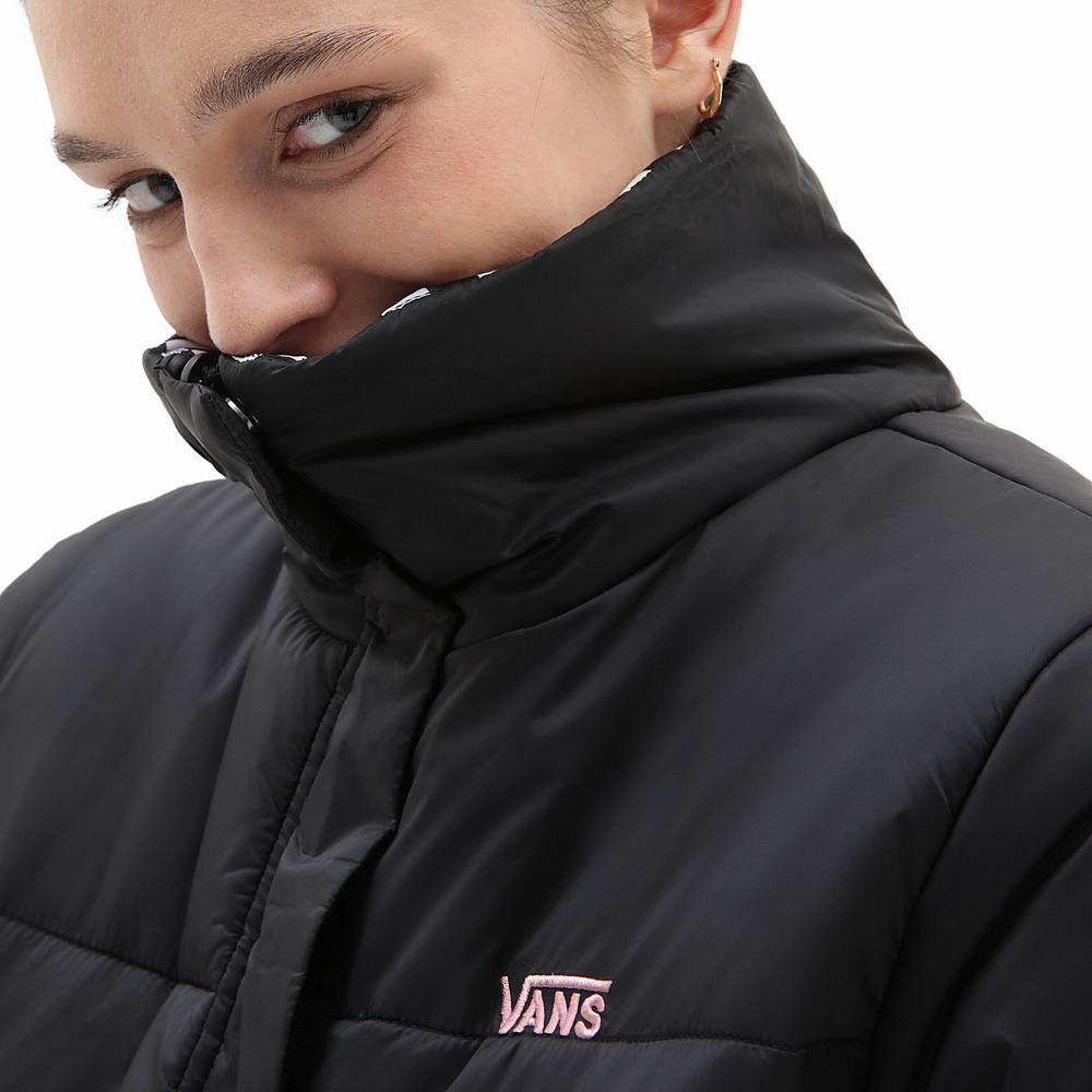 Women's Vans Send It Reversible MTE Puffer Jackets Black | USA02678