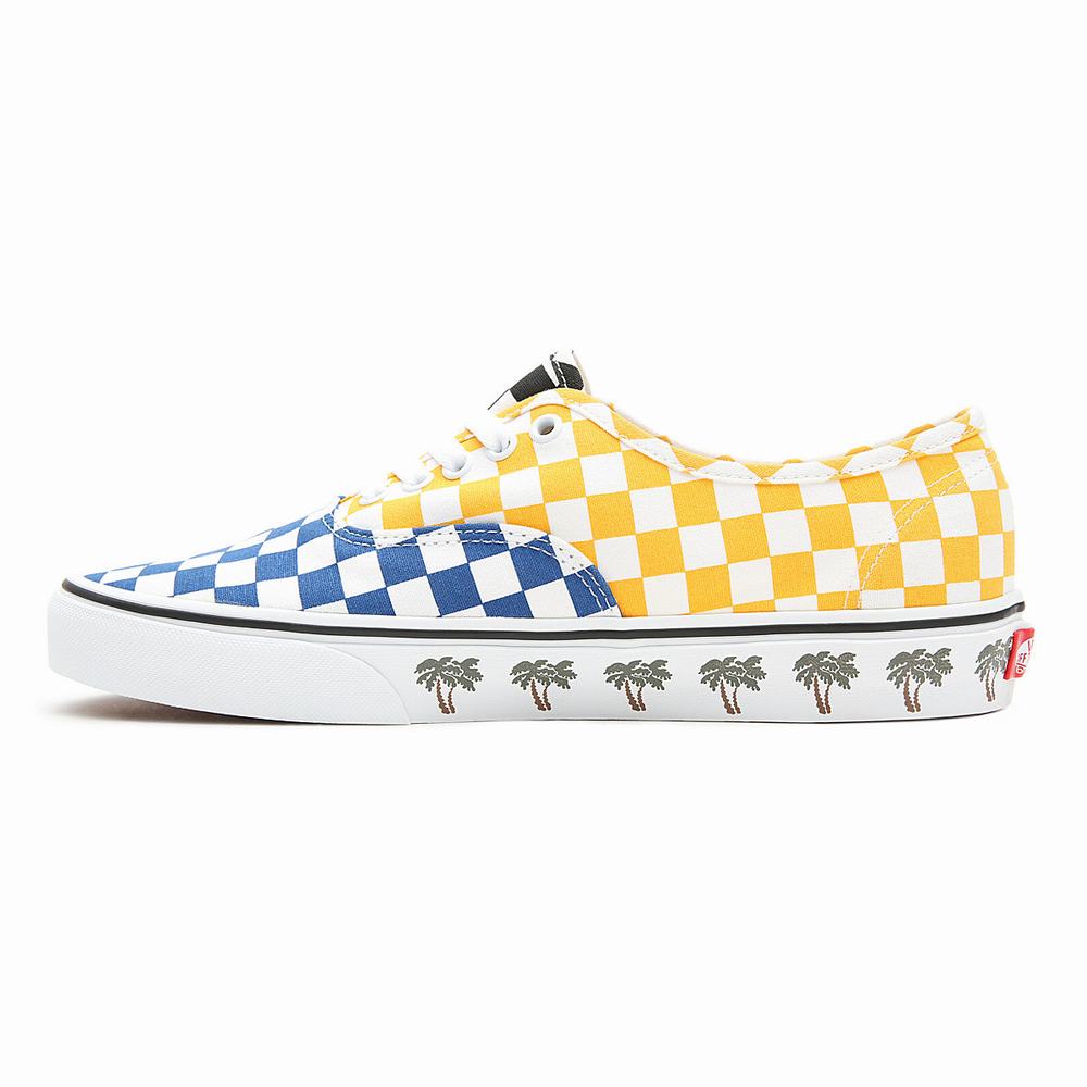 Women's Vans Sidewall Authentic Sneakers Blue / Yellow | USA53761