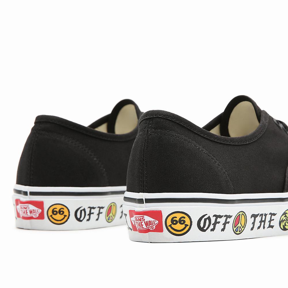 Women's Vans Sidewall Authentic Sneakers Black | USA69370