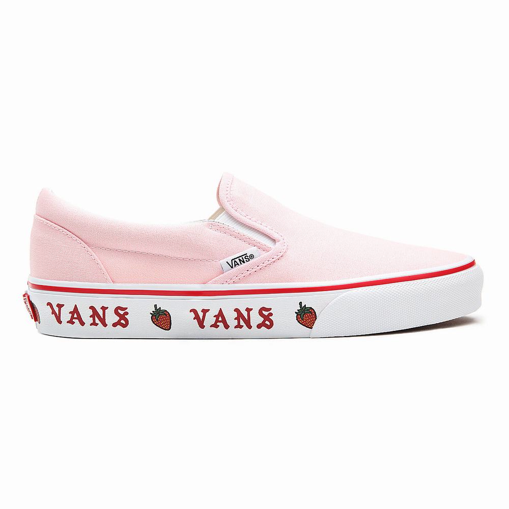 Women's Vans Sidewall Print Classic Slip On Shoes Pink | USA10986