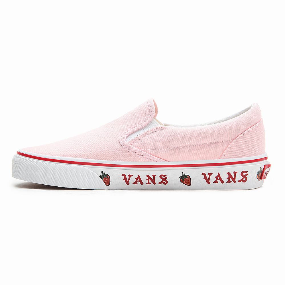 Women's Vans Sidewall Print Classic Slip On Shoes Pink | USA10986