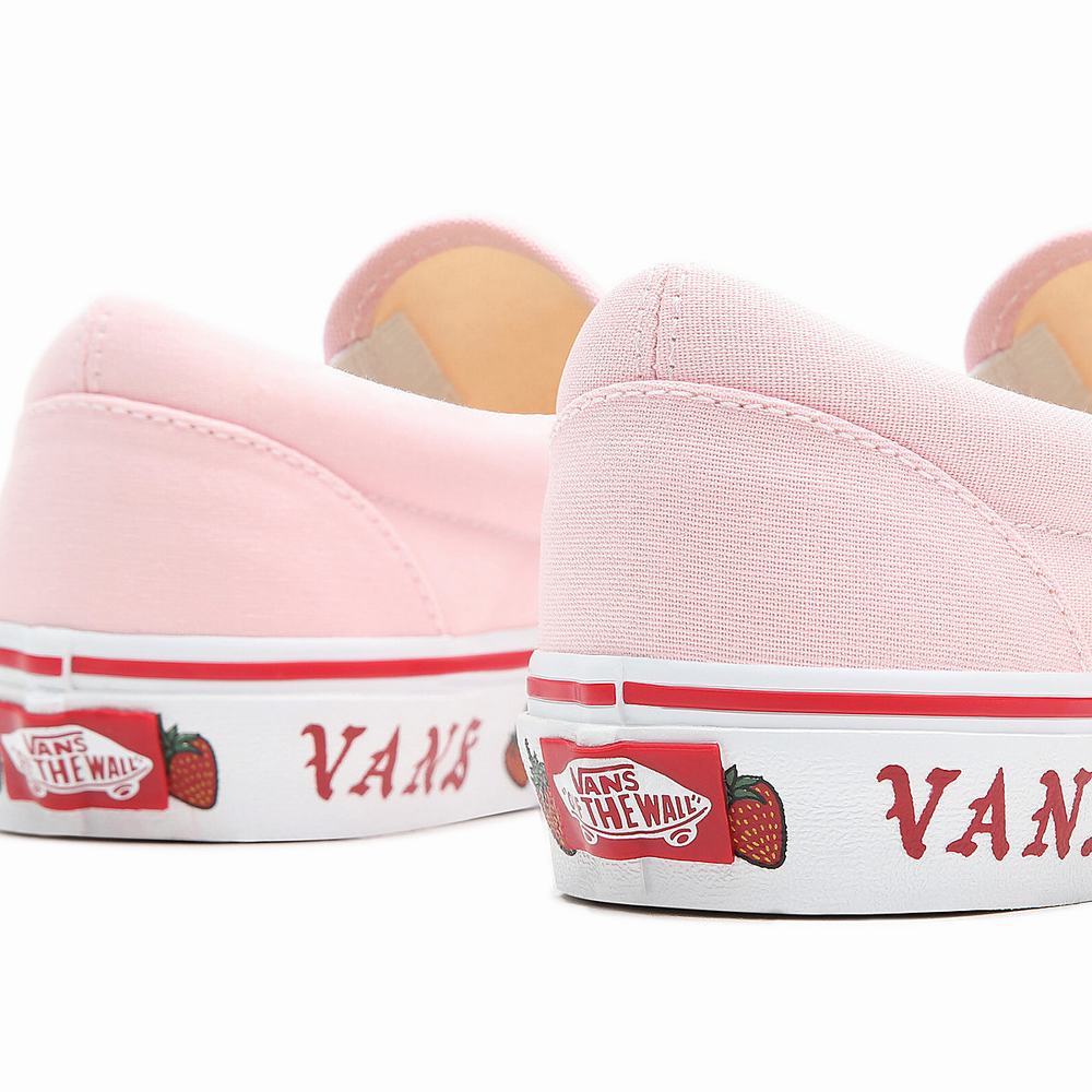 Women's Vans Sidewall Print Classic Slip On Shoes Pink | USA10986