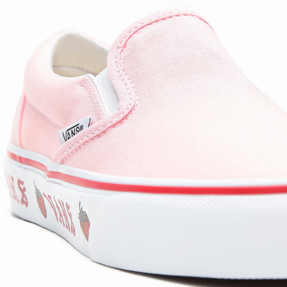 Women's Vans Sidewall Print Classic Slip On Shoes Pink | USA10986