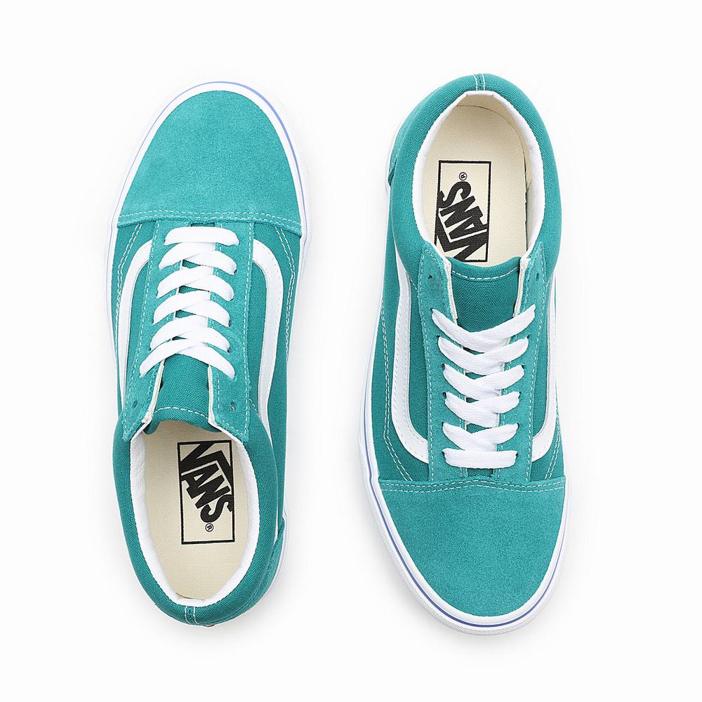 Women's Vans Sidewall Print Old Skool Sneakers Blue | USA03876