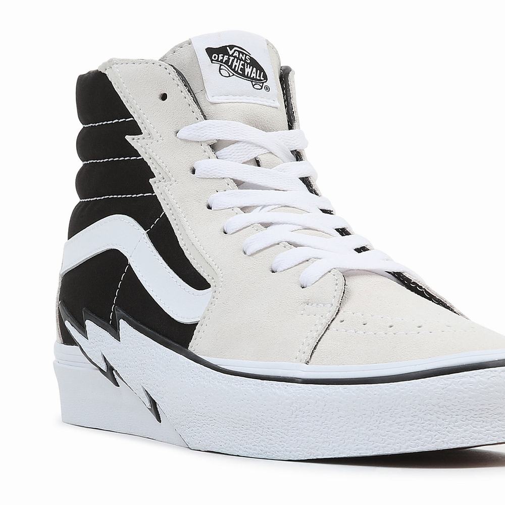 Women's Vans Sk8-Hi Bolt Sneakers Black / Beige | USA16089