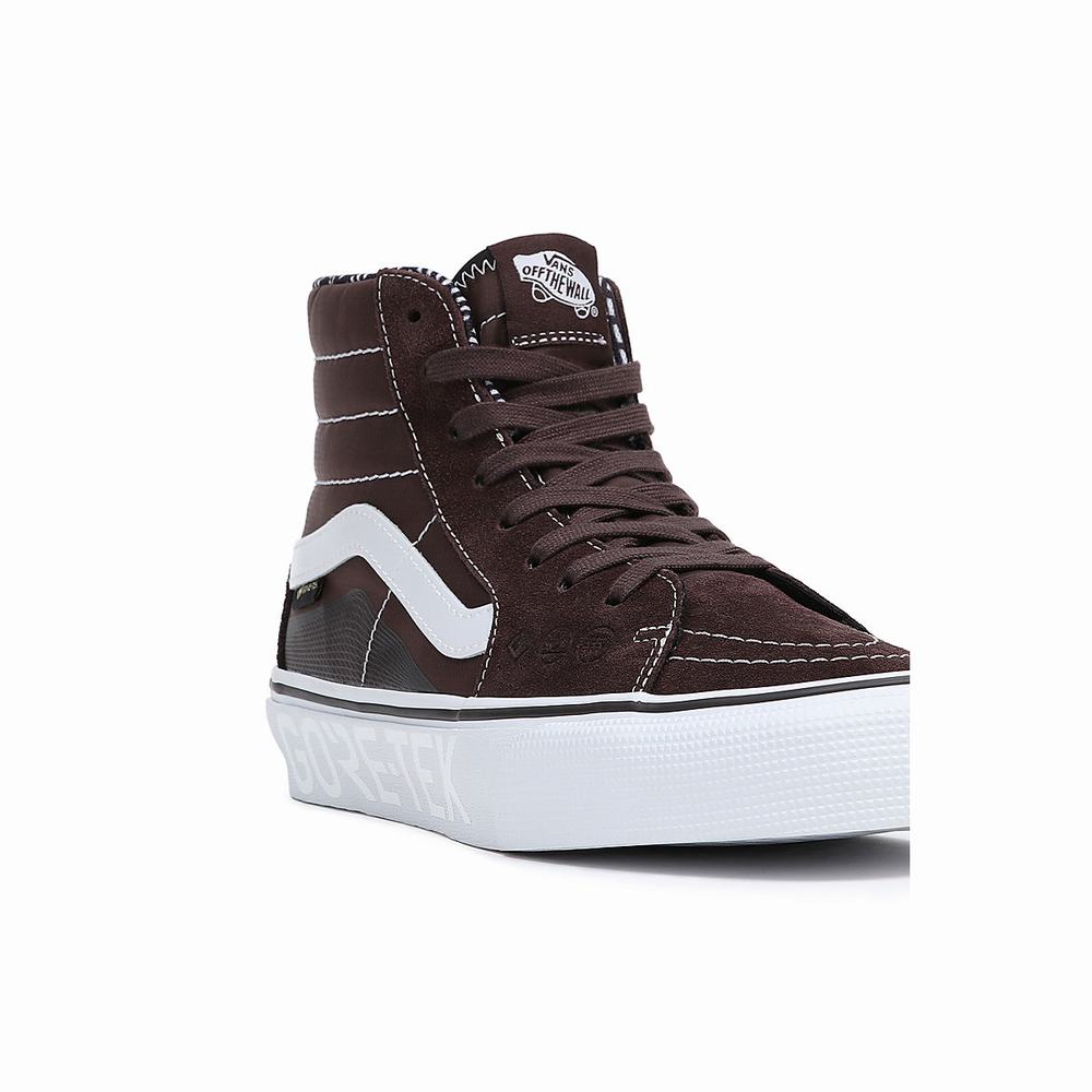 Women's Vans Sk8-Hi Gore-Tex Hi & Dry Sneakers Brown | USA79560