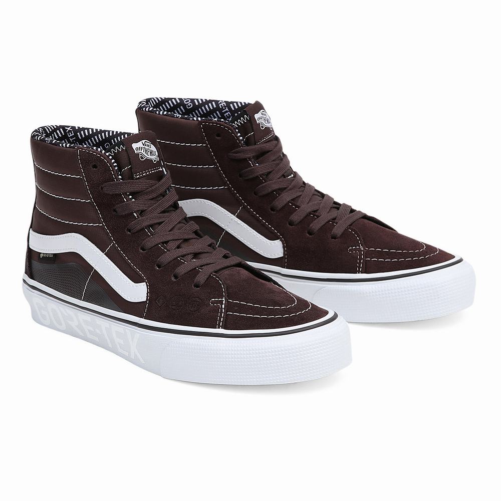 Women\'s Vans Sk8-Hi Gore-Tex Hi & Dry Sneakers Brown | USA79560