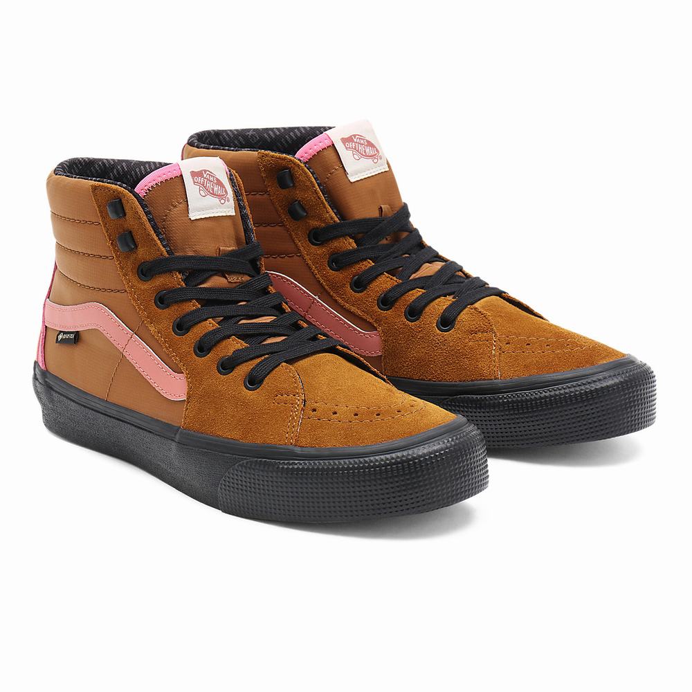 Women\'s Vans Sk8-Hi Gore-Tex Sneakers Brown | USA71529