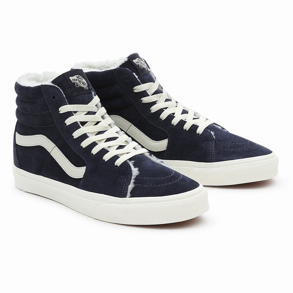 Women\'s Vans Sk8-Hi High Top Shoes Blue | USA68297