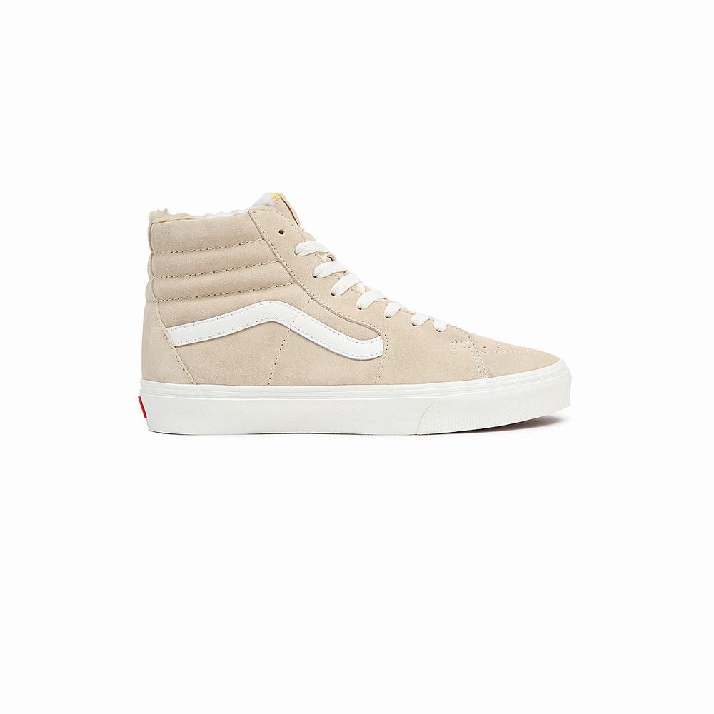 Women's Vans Sk8-Hi Sneakers Beige | USA30719