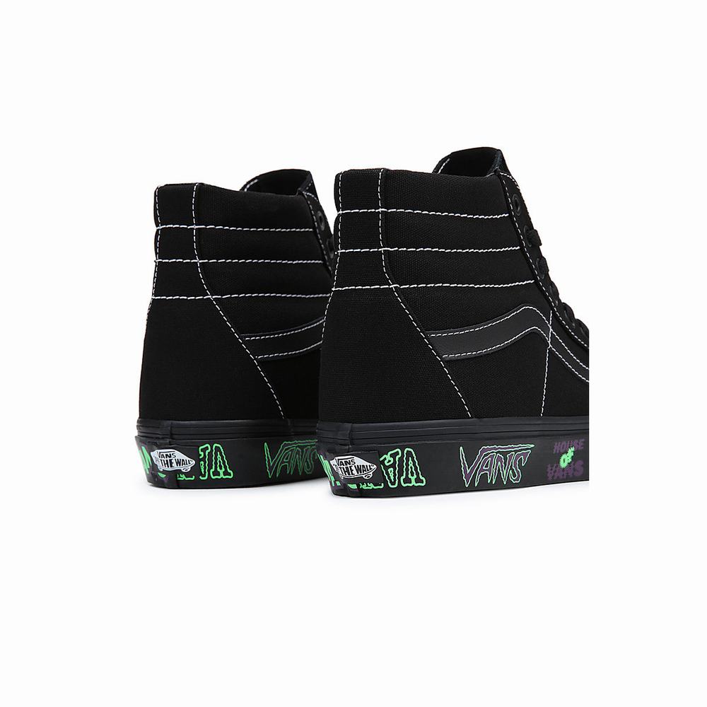 Women's Vans Sk8-Hi Sneakers Black | USA30485