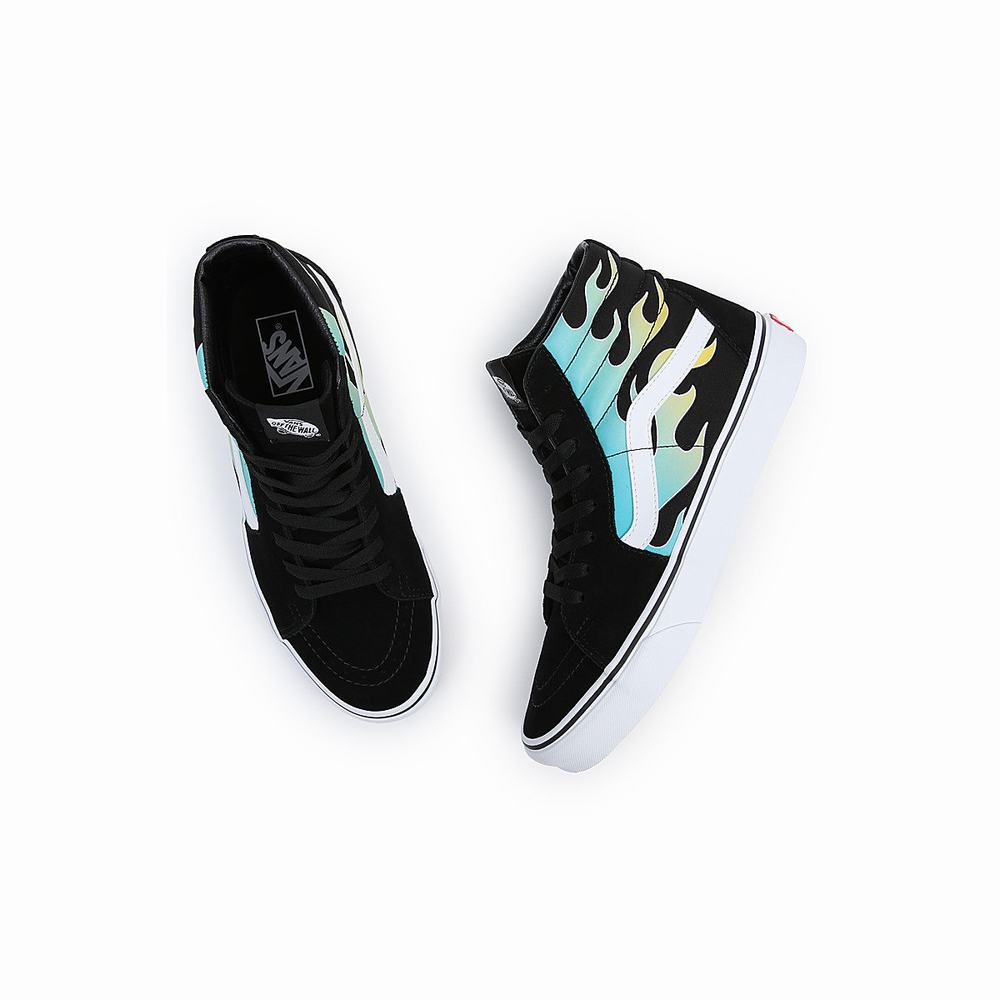 Women's Vans Sk8-Hi Sneakers Blue / Black | USA54370