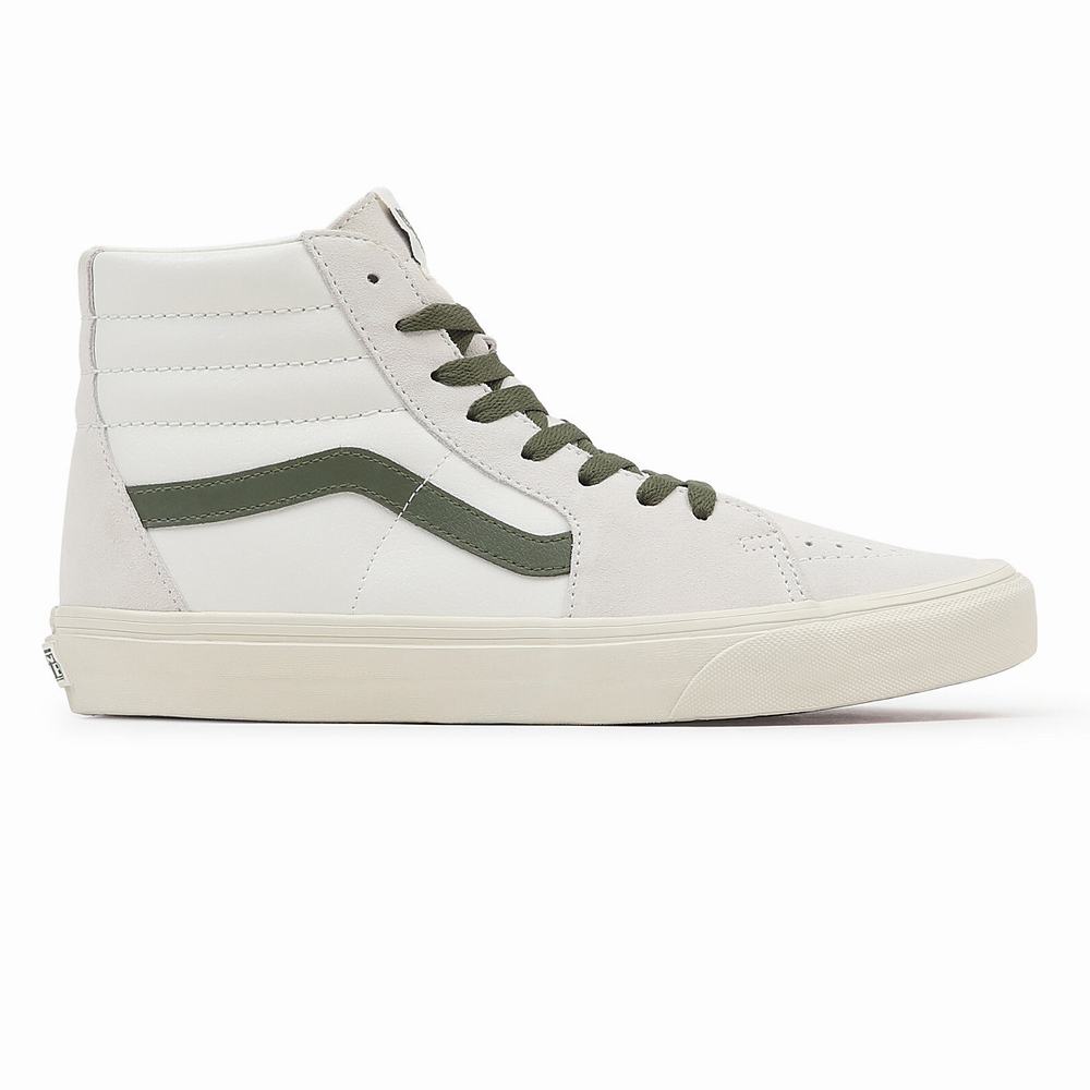 Women's Vans Sk8-Hi Sneakers Green / White | USA04537