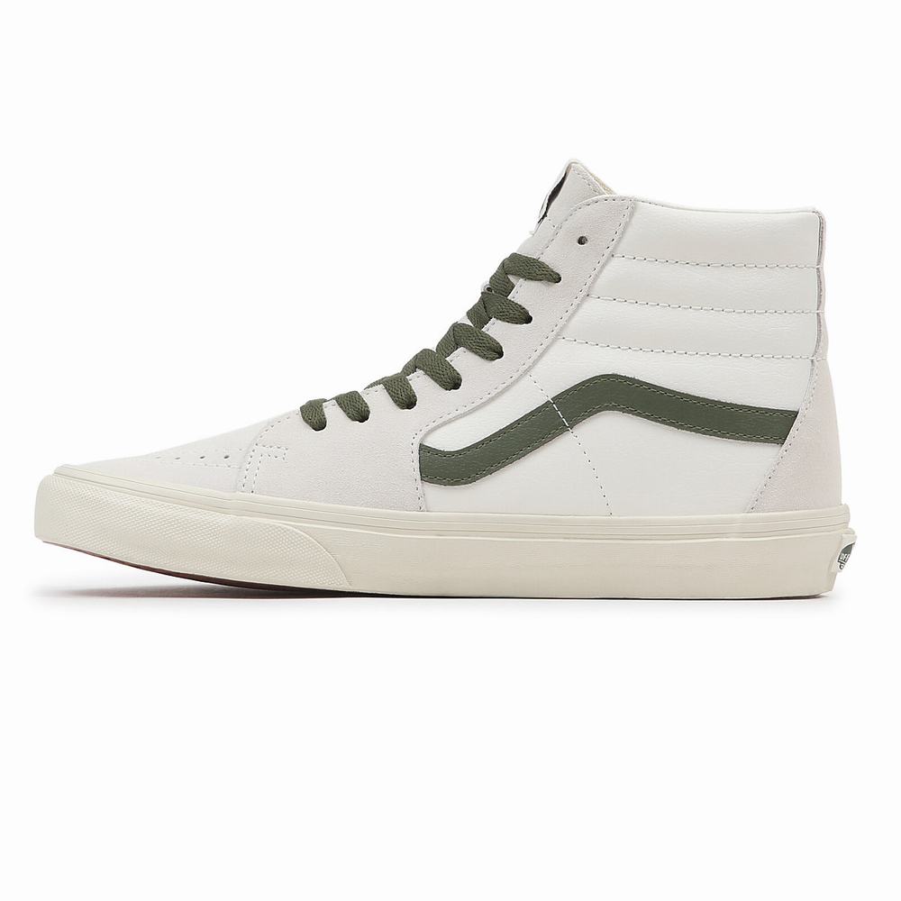 Women's Vans Sk8-Hi Sneakers Green / White | USA04537