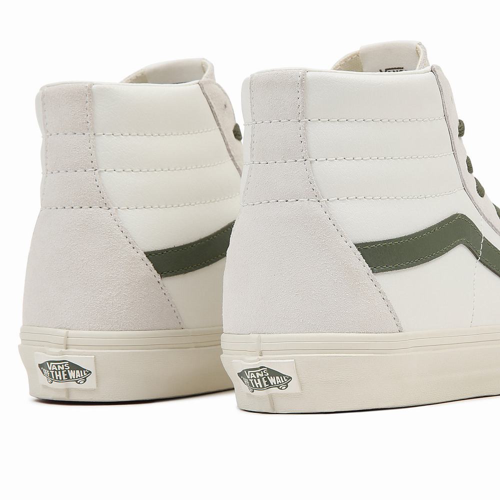 Women's Vans Sk8-Hi Sneakers Green / White | USA04537