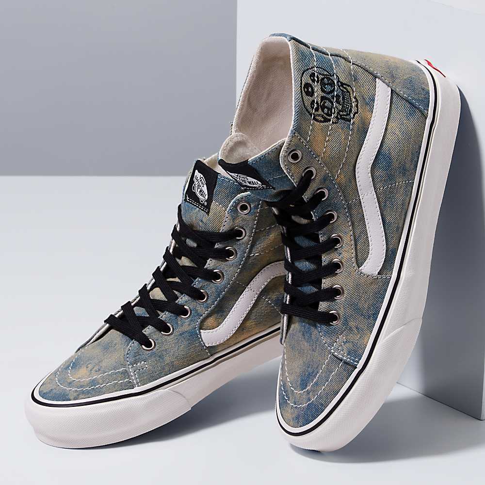 Women's Vans Sk8-Hi Tapered High Top Shoes Olive / White | USA13592