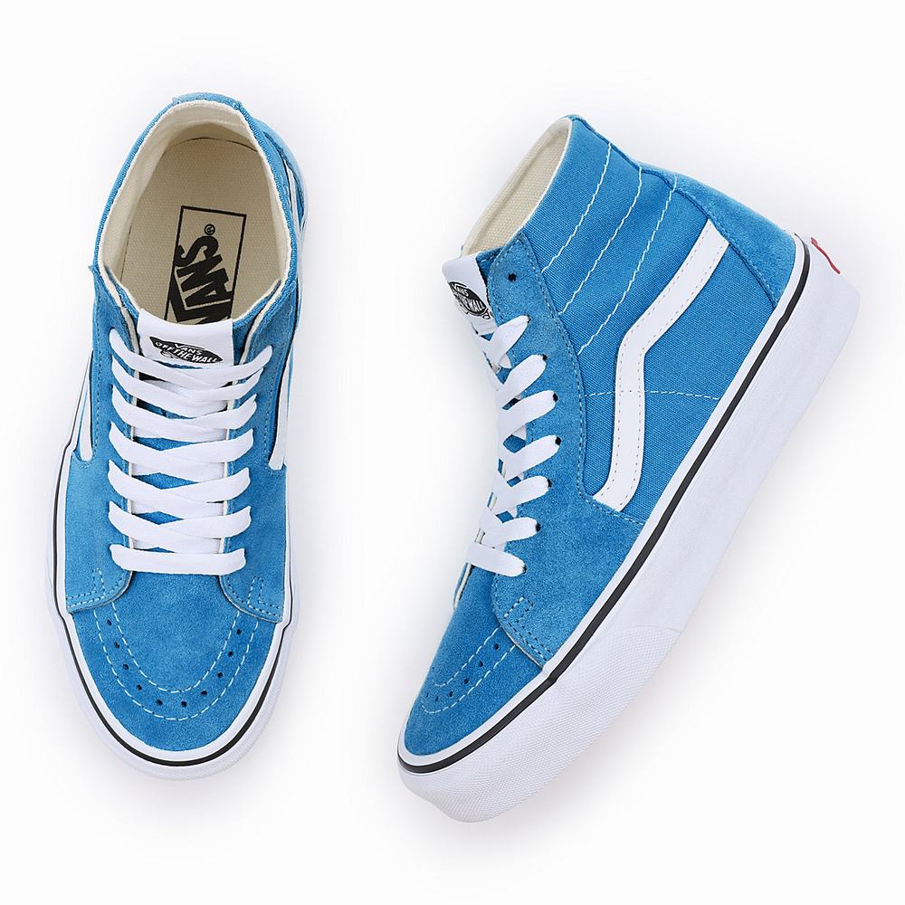 Women's Vans Sk8-Hi Tapered Sneakers Blue | USA58174