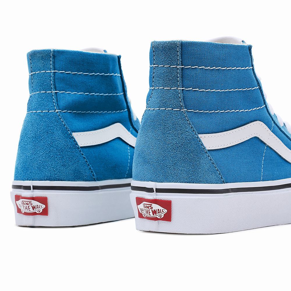 Women's Vans Sk8-Hi Tapered Sneakers Blue | USA58174