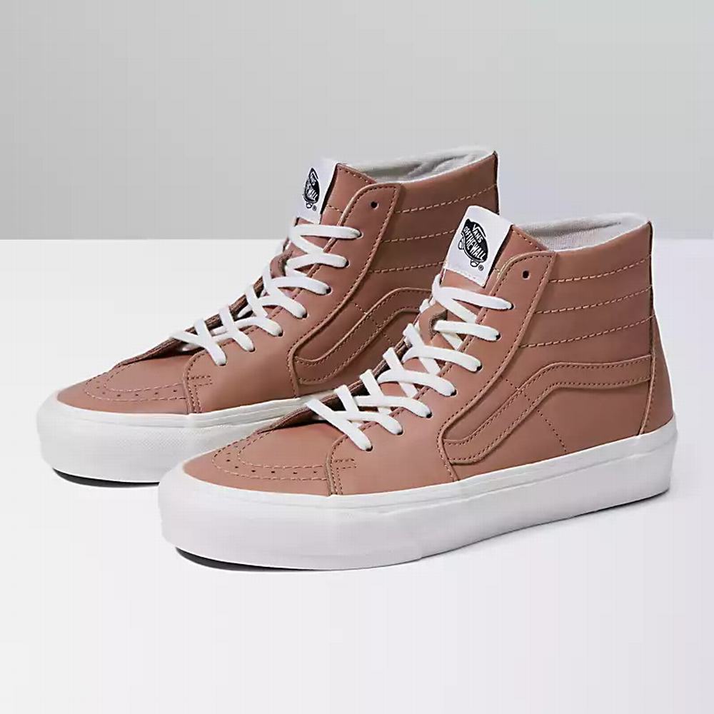 Women\'s Vans Sk8-Hi Tapered Sneakers Brown | USA89724