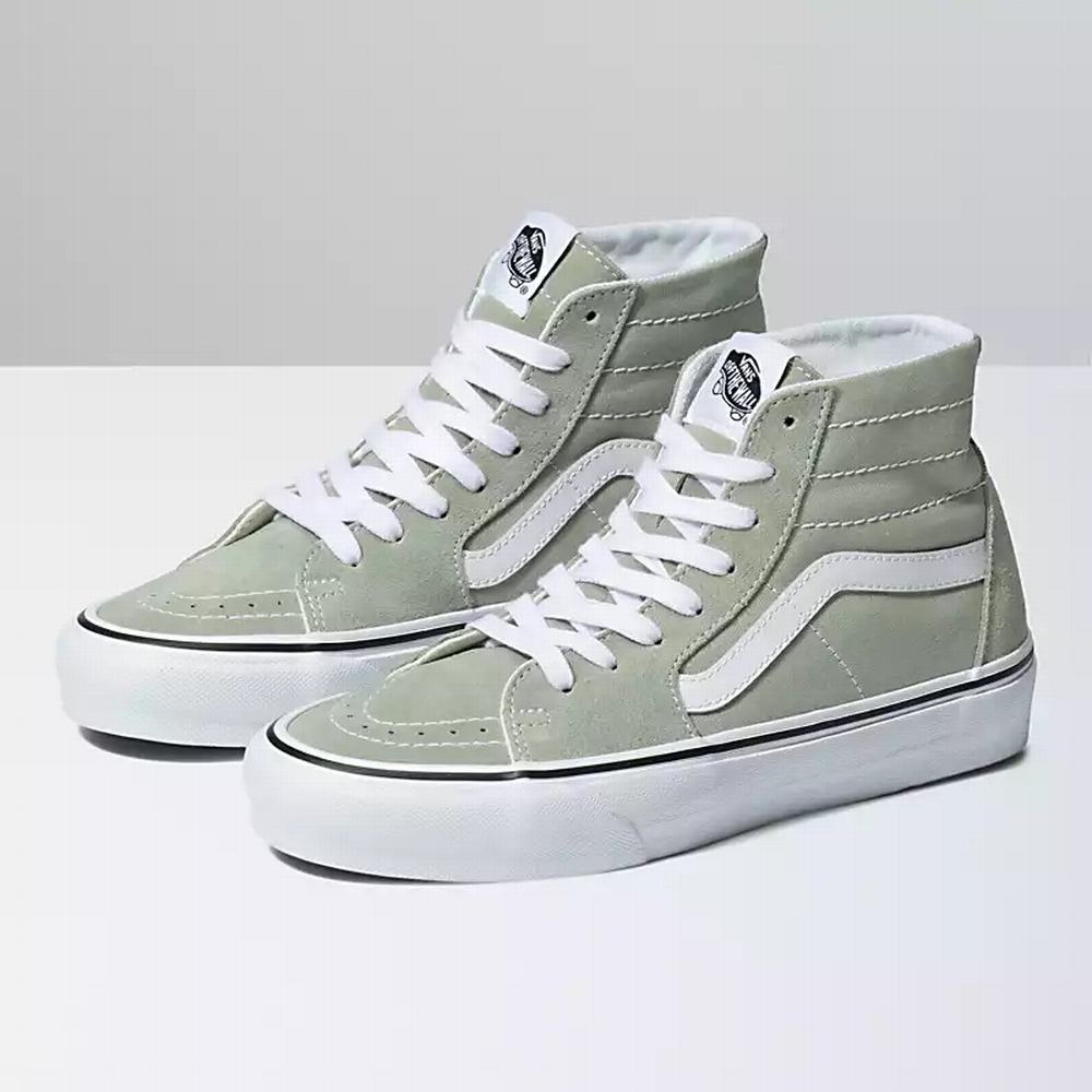 Women\'s Vans Sk8-Hi Tapered Sneakers Green | USA29081