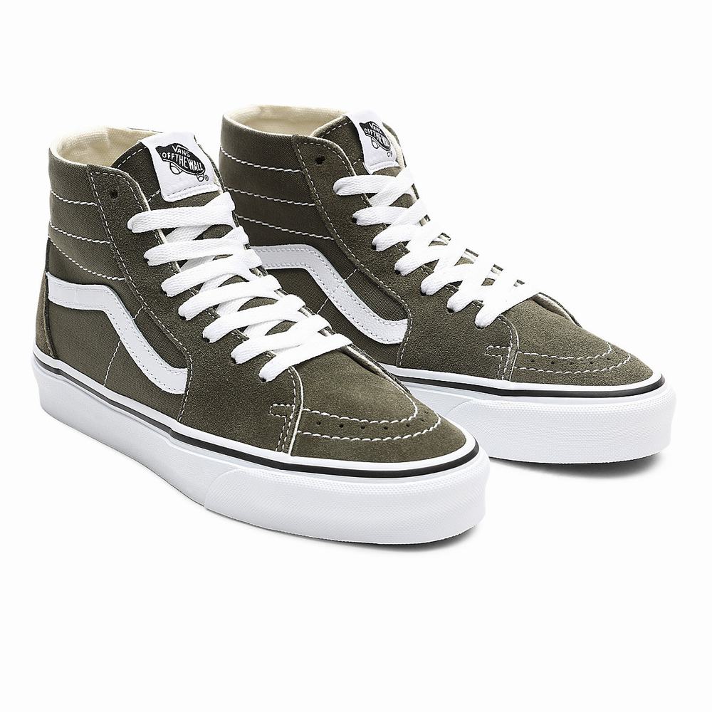 Women\'s Vans Sk8-Hi Tapered Sneakers Green | USA47369