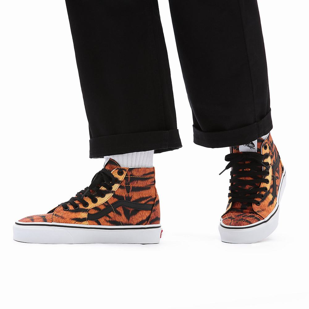 Women's Vans Sk8-Hi Tapered Sneakers Orange | USA07428