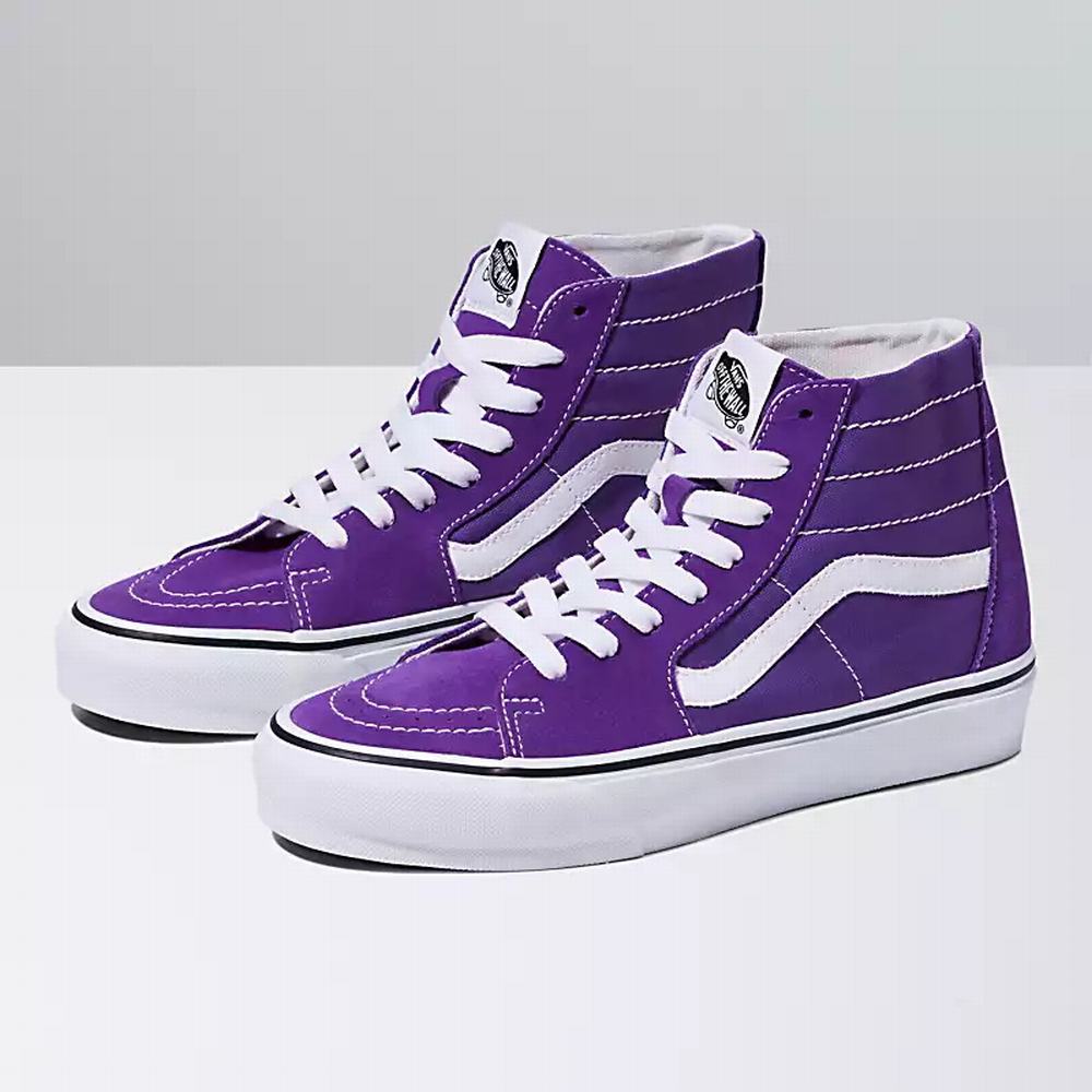 Women\'s Vans Sk8-Hi Tapered Sneakers Purple | USA13087