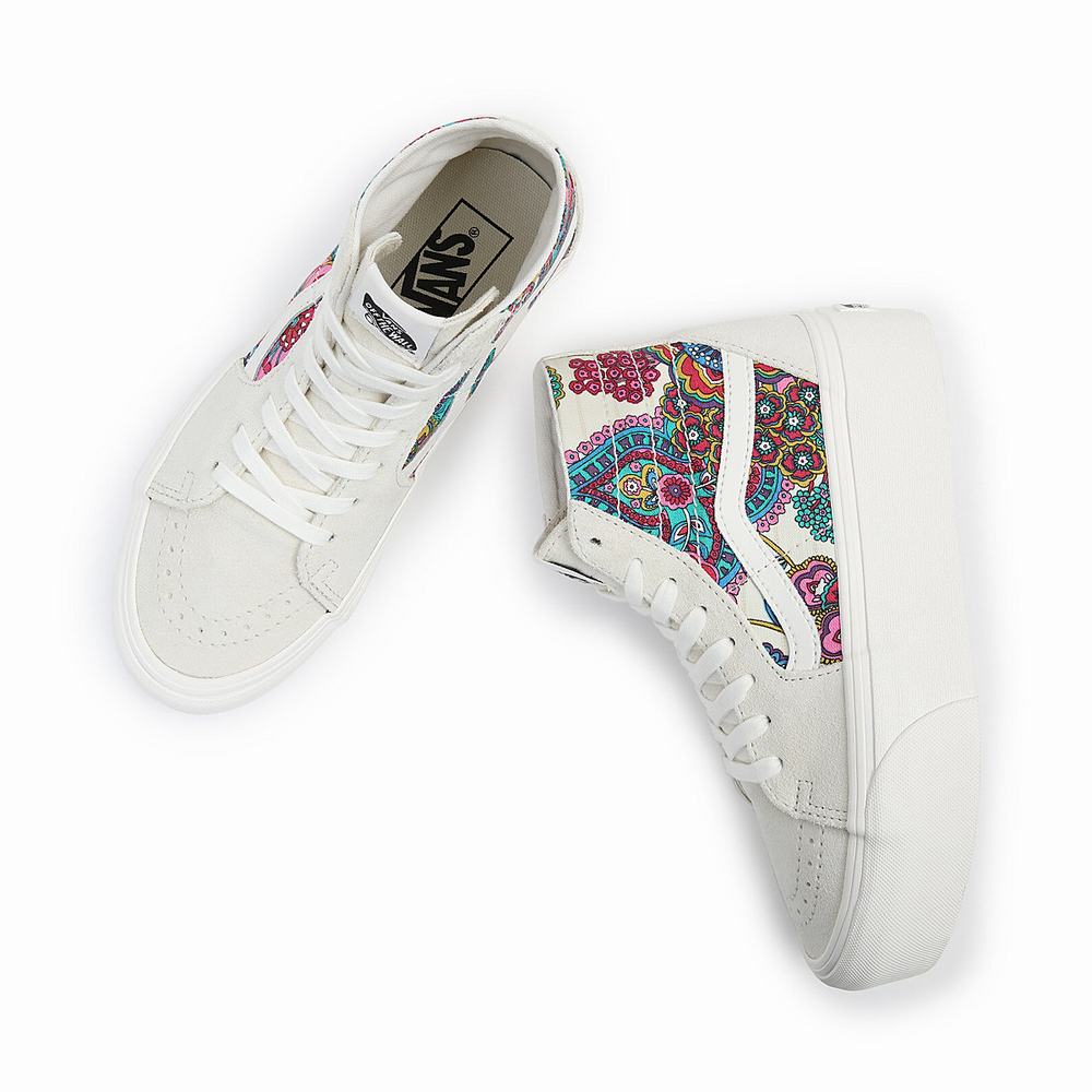 Women's Vans Sk8-Hi Tapered Stackform Sneakers Multicolor / White | USA39460