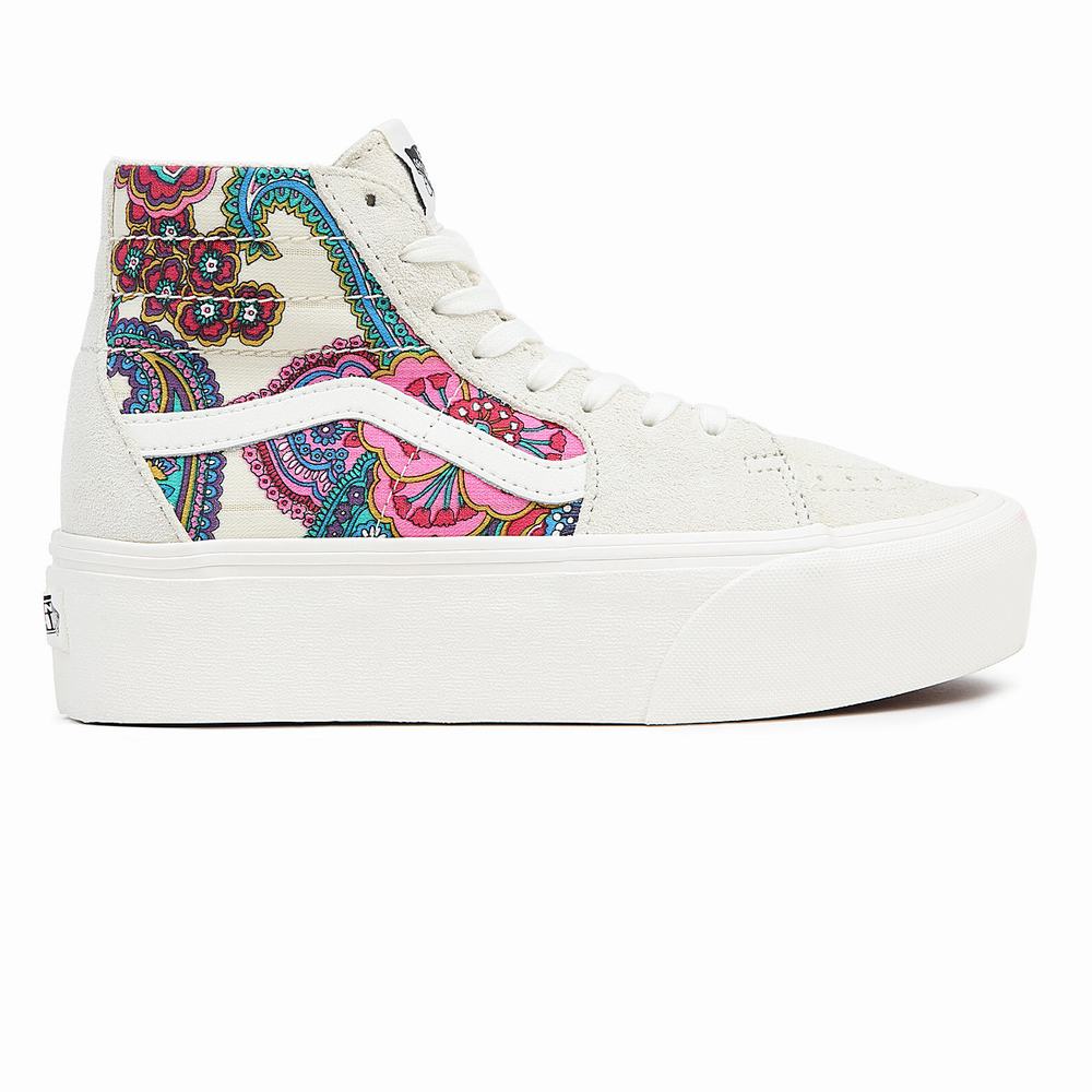 Women's Vans Sk8-Hi Tapered Stackform Sneakers Multicolor / White | USA39460