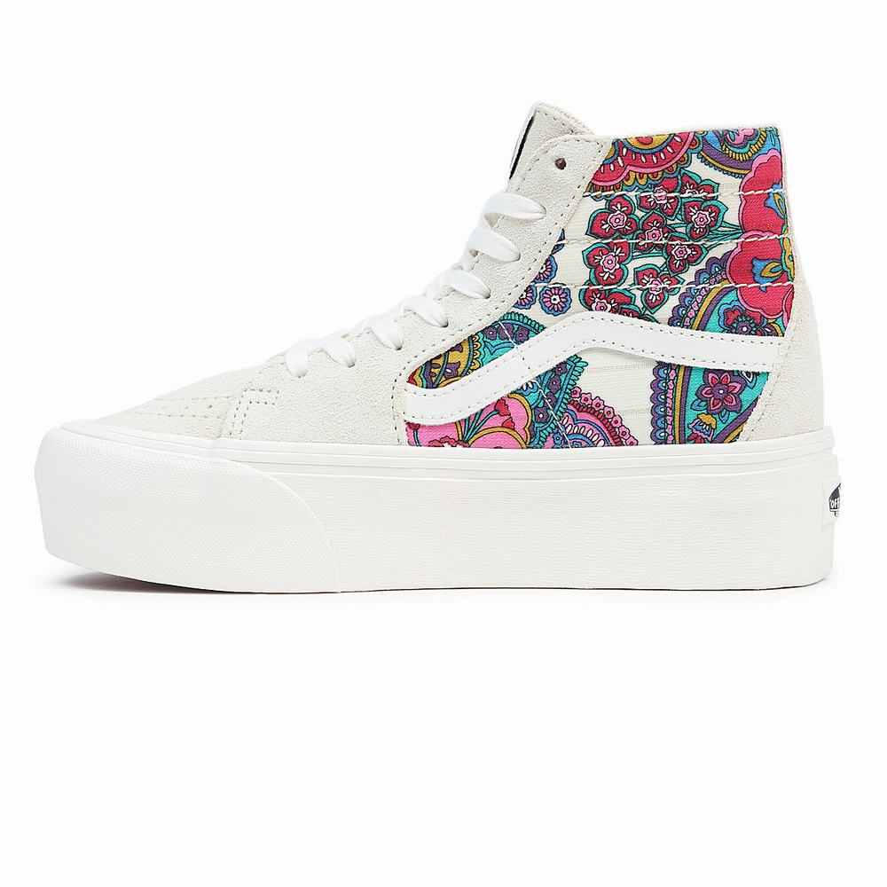 Women's Vans Sk8-Hi Tapered Stackform Sneakers Multicolor / White | USA39460