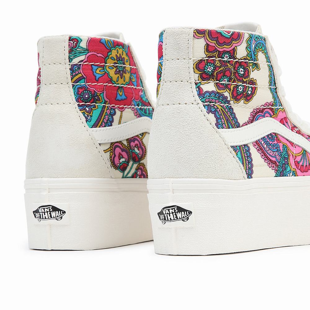 Women's Vans Sk8-Hi Tapered Stackform Sneakers Multicolor / White | USA39460