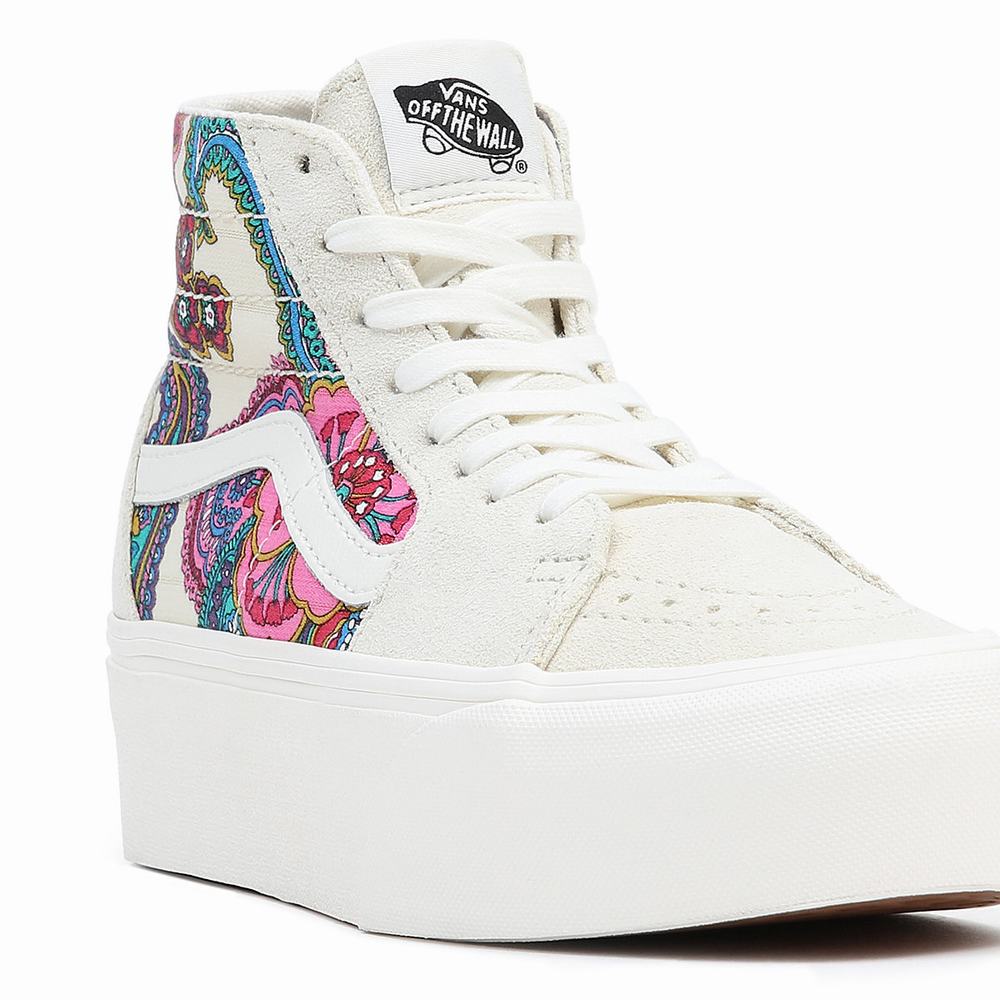 Women's Vans Sk8-Hi Tapered Stackform Sneakers Multicolor / White | USA39460